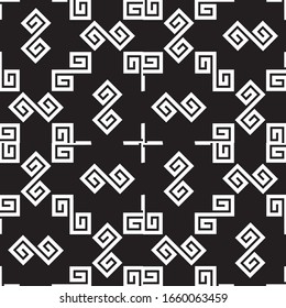 Seamless pattern with white geometric forms.