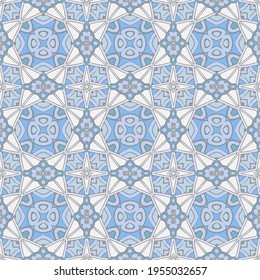 Patrón inmaculado de azul gris blanco para la decoración. Papel de papel, baldosas, textiles.
