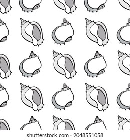 seamless pattern white gray seashell with cloves beach vector 