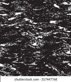 Seamless pattern with white and grey grunge blots and stains on black background