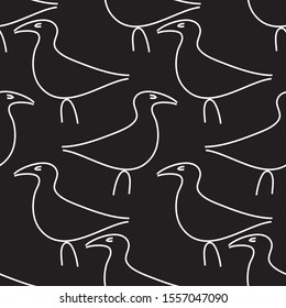 Seamless pattern with white gulls.
