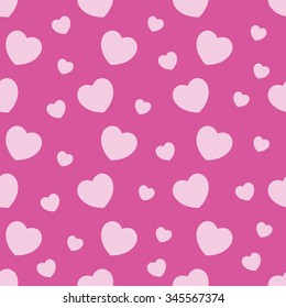 seamless pattern with white hearts on a pink background