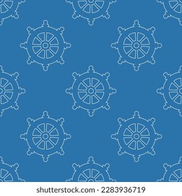 seamless pattern with white helms on blue background in cartoon style, cute texture for wallpaper, textiles, wrapping paper, apparel and any design, vector illustration in flat style