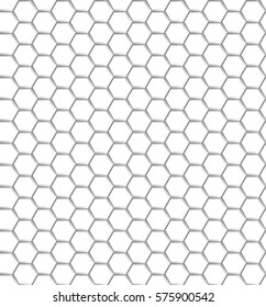 Seamless pattern of the white hexagon net. Transparent background. EPS 10.