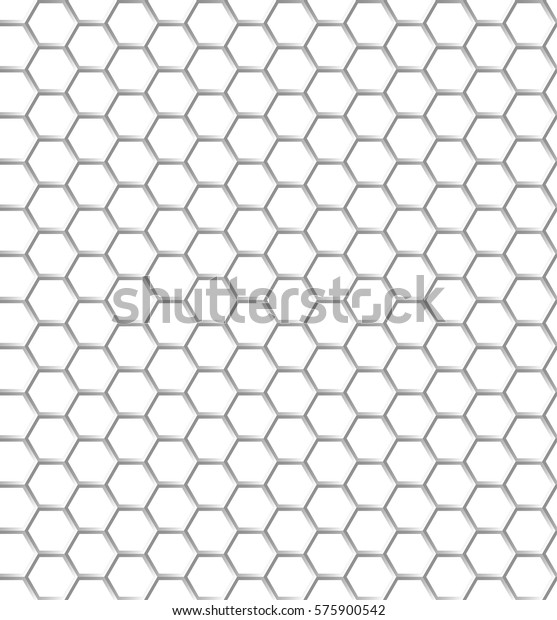 Seamless Pattern White Hexagon Net Transparent Stock Vector