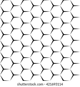 Seamless pattern with white hexagons on black background