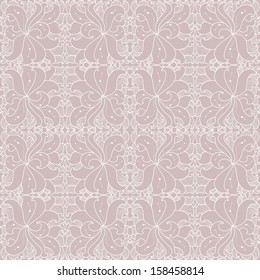 Seamless pattern with white lace flowers