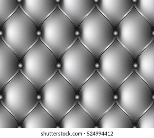 Seamless pattern. White leather upholstery background.
