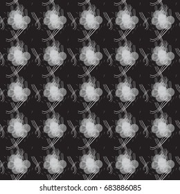 Seamless pattern with white lines and circles.