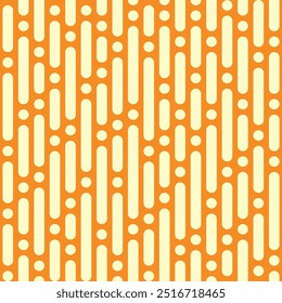 seamless pattern of white lines and dots on a yellow background