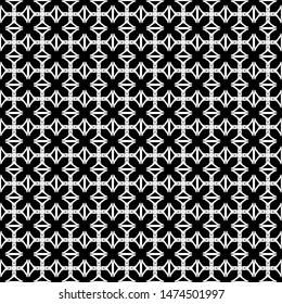 Seamless pattern.  White lines on a black background.