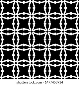 Seamless pattern.  White lines on a black background.