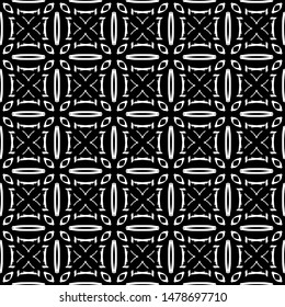 Seamless pattern.  White lines on a black background.