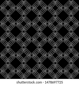 Seamless pattern.  White lines on a black background.