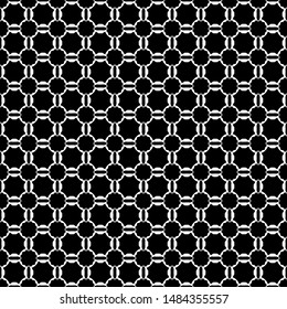 Seamless pattern.  White lines on a black background. Oriental patterns. Background with Arabic ornaments. Patterns, backgrounds and wallpapers for your design. Textile ornament. Vector illustration.