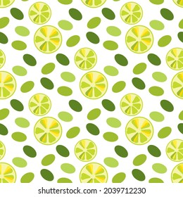 seamless pattern white olives and lemon vector