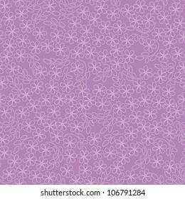 seamless pattern with white outline flowers on  pink background
