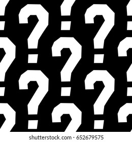 Seamless pattern with white question marks. Seamless Question Mark Doubt Pattern Background. Query symbols - a simple background. Vector illustration.