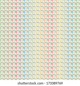 seamless pattern with white realistic pearls on colorful background. vector illustration