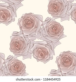 seamless pattern with white roses can be used as background, banner, postcard.