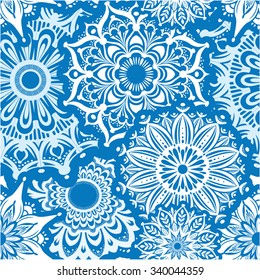 Seamless pattern of white round ornaments