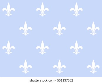 Seamless Pattern with white Royal Lily on light blue background