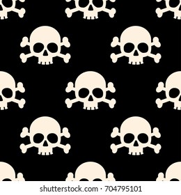 Seamless pattern with white skulls. Vector illustration