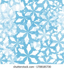 seamless pattern with white snowflakes or flowers for your design