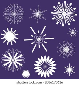Nahtloses Muster mit weißen Schneeflocken auf dunklem Hintergrund. Dekorative Muster für festliche Wrapper, Servietten, Einladungen. Zeichnen für Weihnachten und Neujahr Themen.