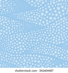 Seamless pattern with white snowflakes on a blue  background