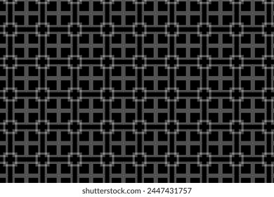Patrón sin costuras. Cuadrados blancos sobre fondo negro. Diseño de fondo de volante, fondo de publicidad, tela, ropa, textura, patrón textil.