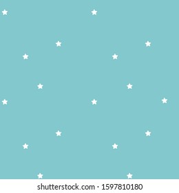 Seamless pattern with white stars on a blue background.