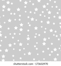 seamless pattern of white stars on a gray background.holiday background.vector 