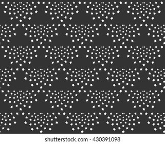 Seamless pattern with white stars on dark background
