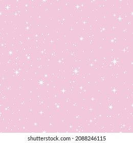 Patrón sin fisuras con estrellas blancas y fondo rosa