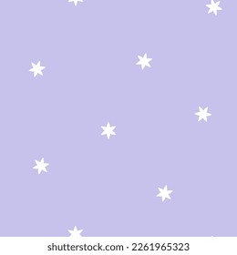 Patrón sin foco con estrellas blancas y fondo púrpura