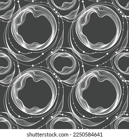 Seamless pattern of white thin lines on the black background. Can be used for a wrapping paper, textile design.