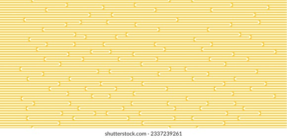 Seamless Pattern with White and Yellow ramen. Sea Waves Texture. Noodle and Pasta Abstract Background Concept. Vector