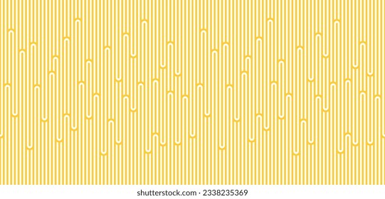 Seamless Pattern with White and Yellow ramen. Sea Waves Texture. Noodle and Pasta Abstract Background Concept. Vector
