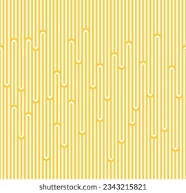 Seamless Pattern with White and Yellow ramen. Sea Waves Texture. Noodle and Pasta Abstract Background Concept. Vector illustration
