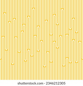 Seamless Pattern with White and Yellow ramen. Sea Waves Texture. Noodle and Pasta Abstract Background Concept. Vector illustration
