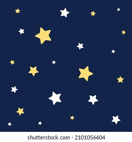 Seamless pattern with white and yellow stars