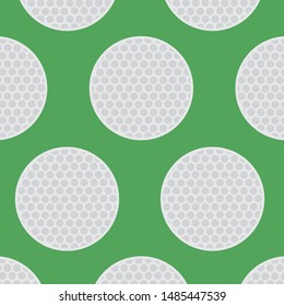 Seamless pattern the whiteness of the golf ball behind the background of the green grass