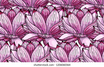 Seamless pattern whith lotus. Floral endless texture.
