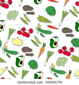 Seamless pattern whith vegetables