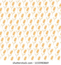  Seamless pattern with whole grain seeds organic, natural background isolated on white background flat style design vector illustration