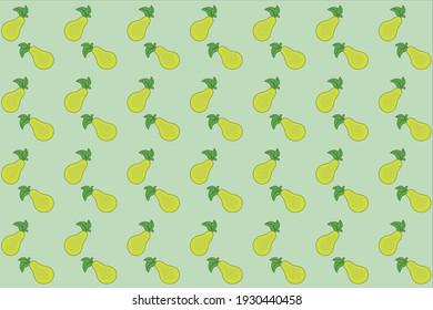 A seamless pattern of whole green pear. Use for healthy snack concept