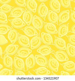 Seamless pattern of whole lemons