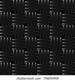 Seamless pattern of wicker rattan or willow in black and white colors. Vector illustration for website design, furniture design, textiles, wallpapers, poster, labels mock-up.