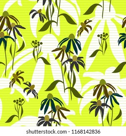 seamless pattern wiht abstract flowers.